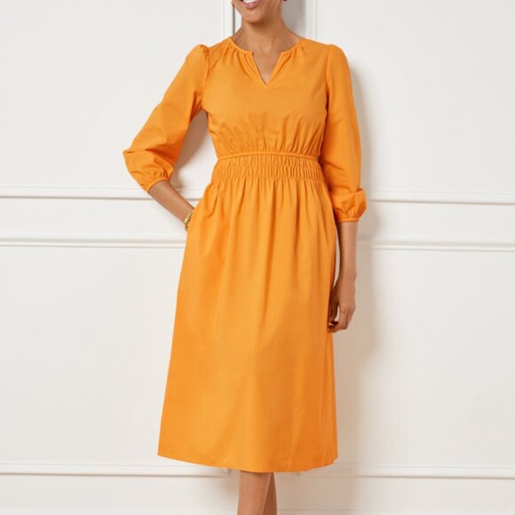 Talbots Dresses & Skirts - Marigold Smocked Cotton Poplin Midi Dress - NEW